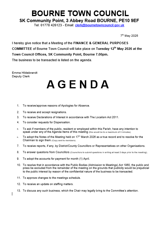 Agenda