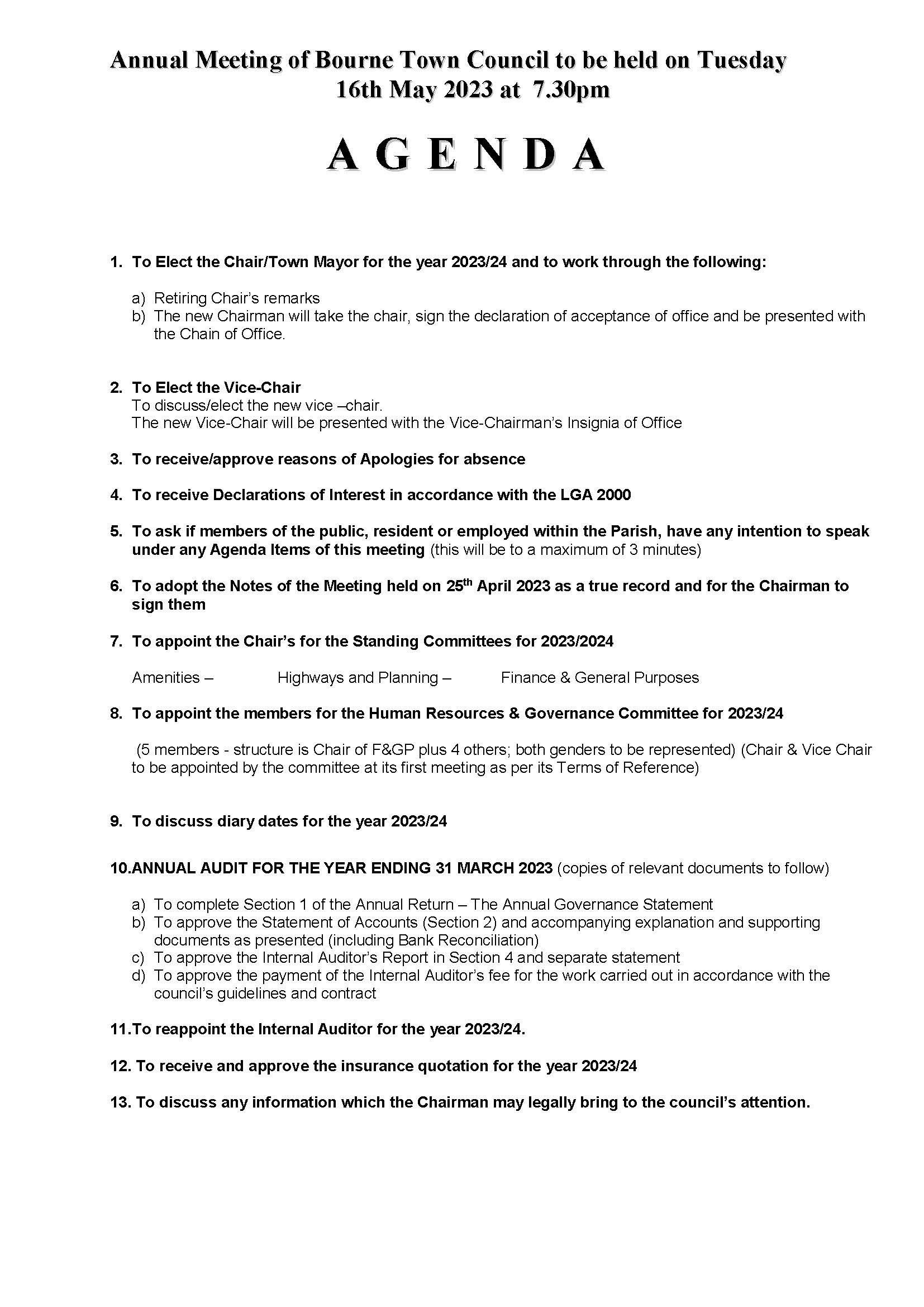Agenda and Summons for Annual Meeting 2023