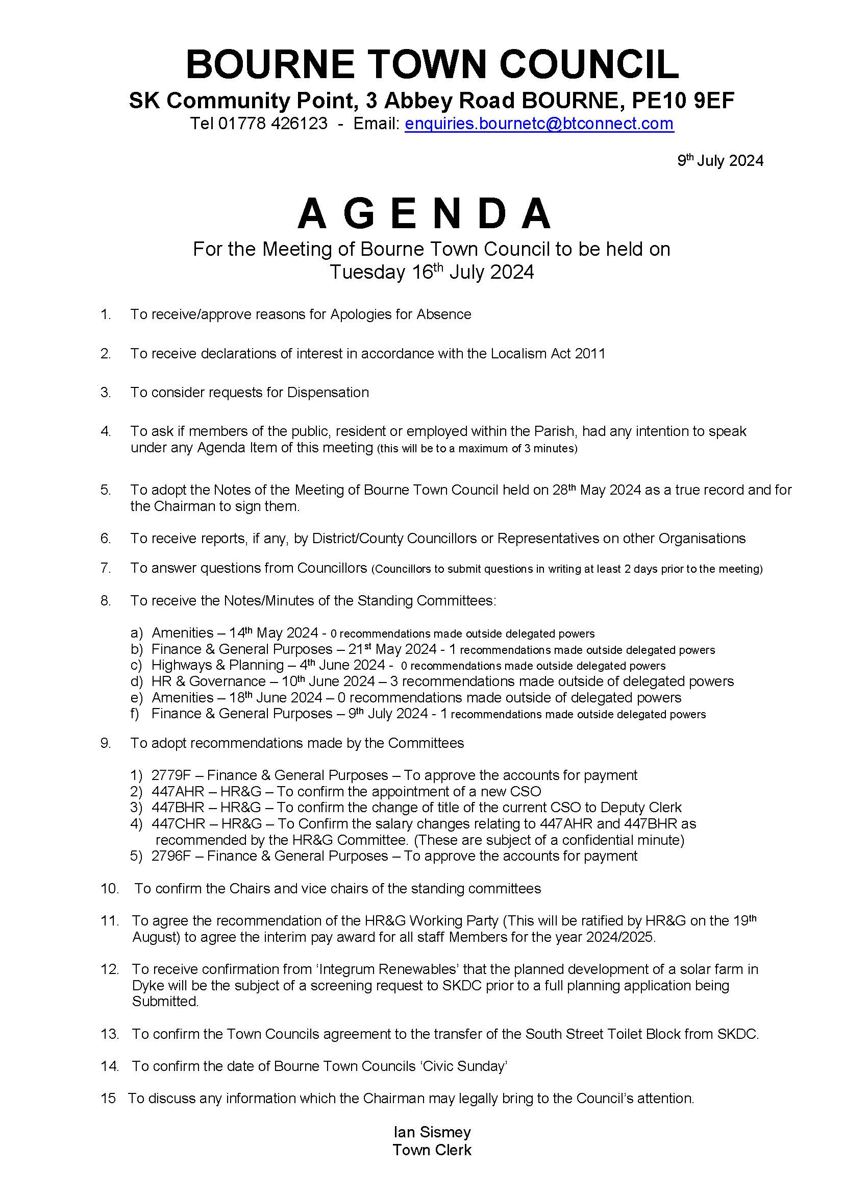 Agenda and notice page 2