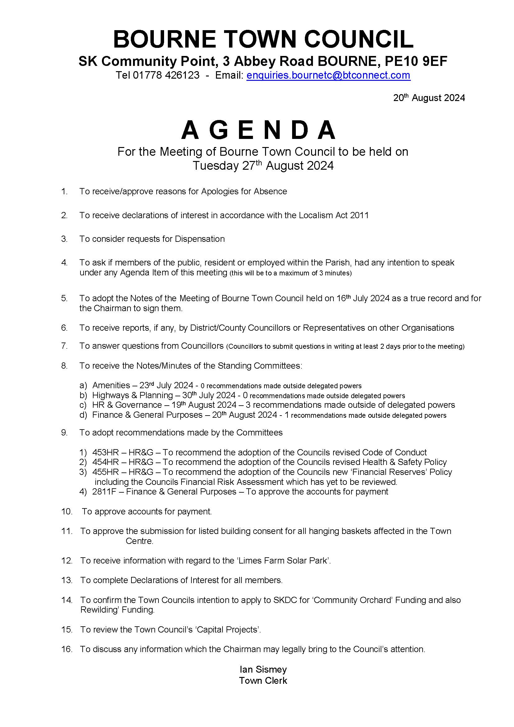 Agenda and notice page 2