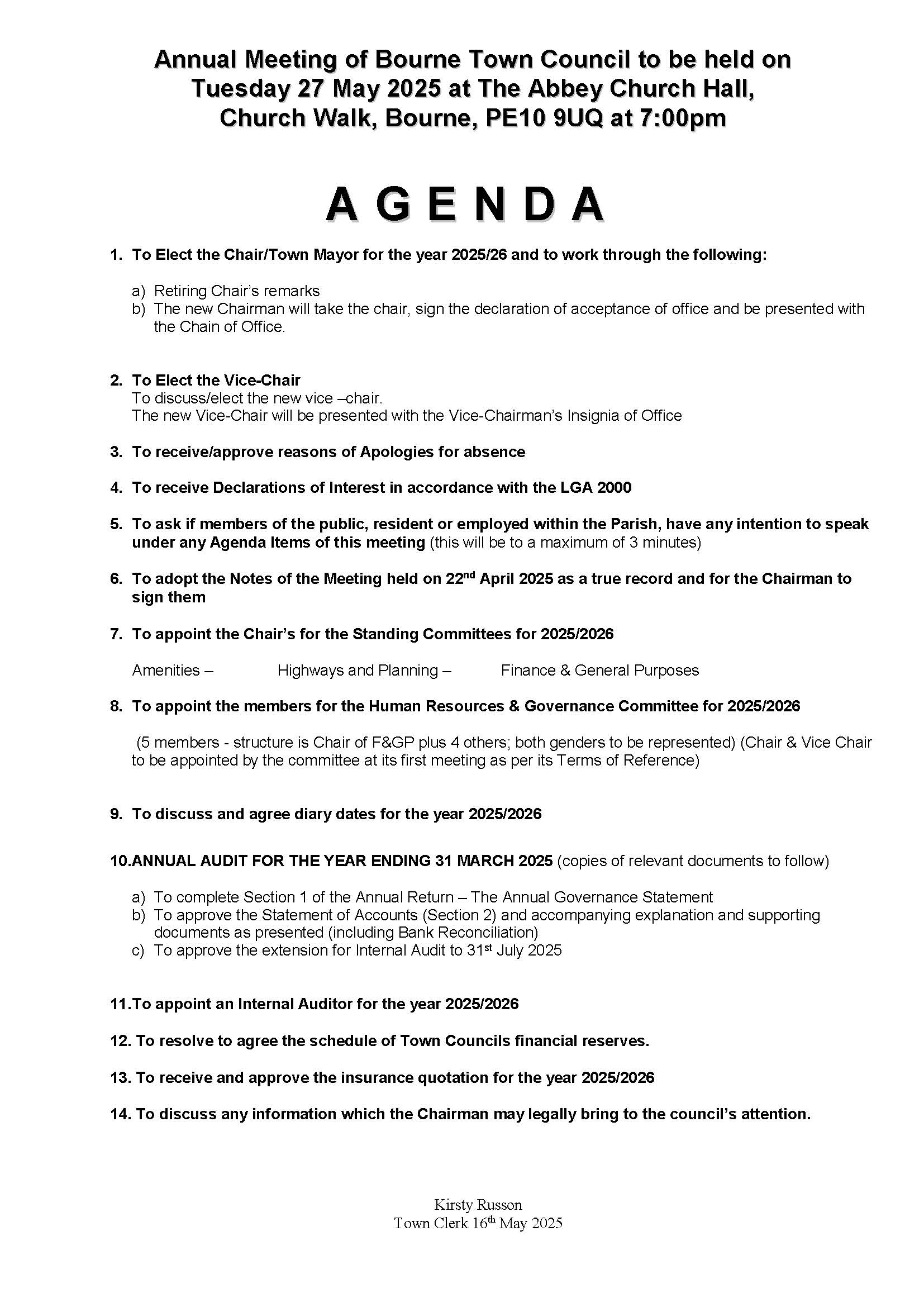 Agenda and notice for annual meeting 25 page 2