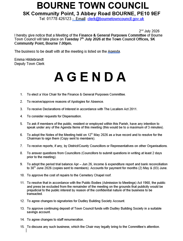Agenda