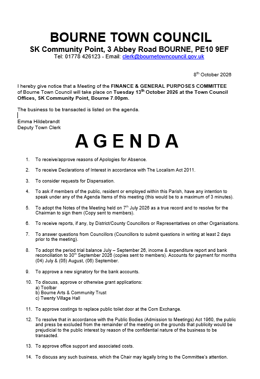 Agenda