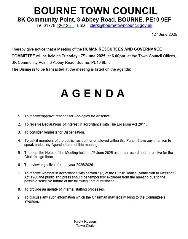 Notice & Agenda