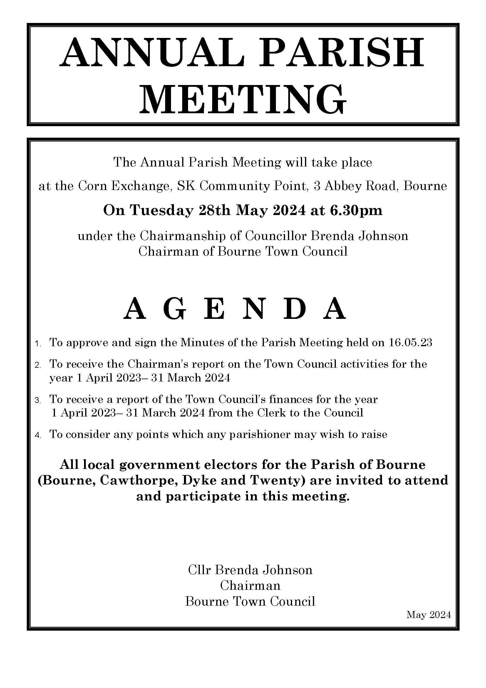 Parish Meeting Agenda 2024