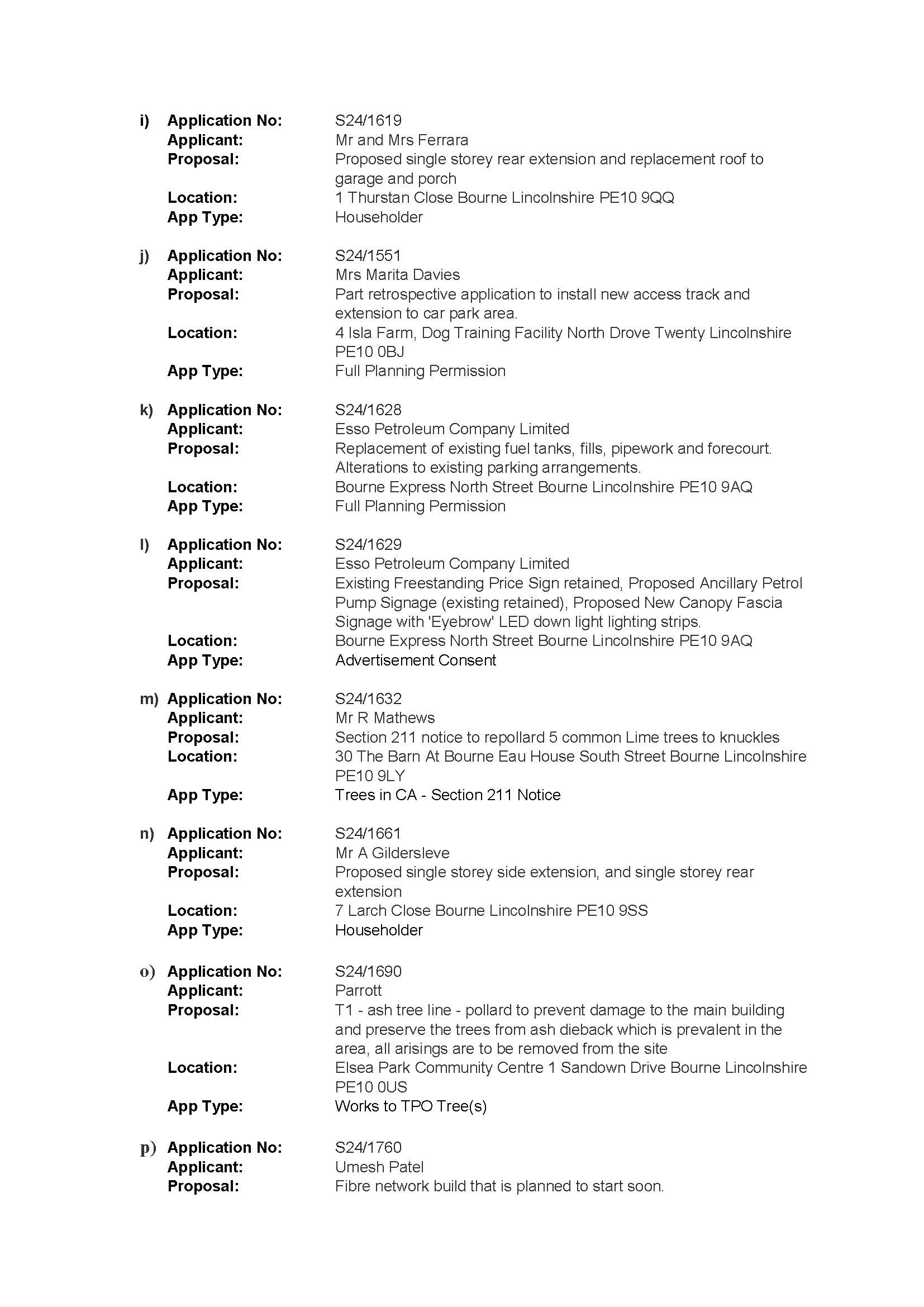 Proposed planning applications 29102024 page 2