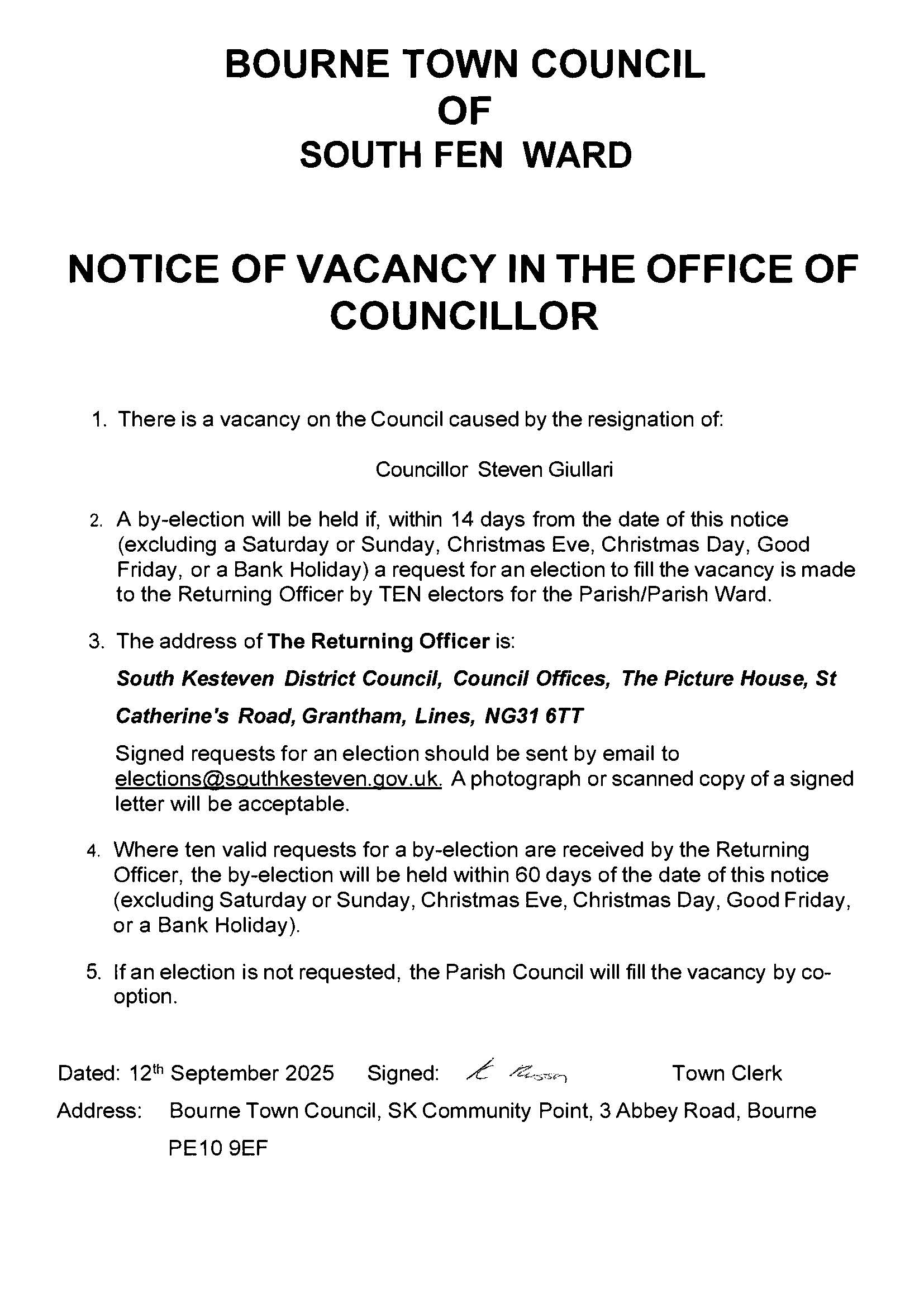 Vacancy 12 09 2025